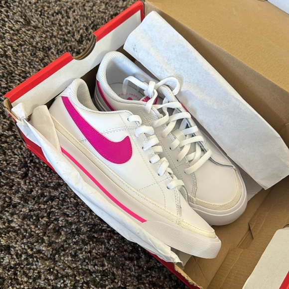 Nike Big Kid Court Legacy Low Top Sneaker - Pink Swoosh - Picture 2 of 5